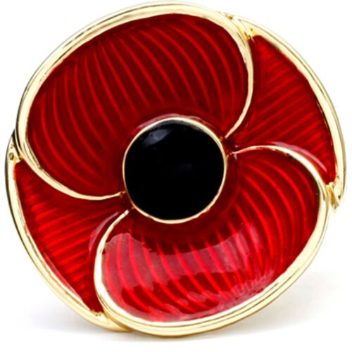 Red Poppy 3D Brooch Poppy Recollections Pin Badge On Card