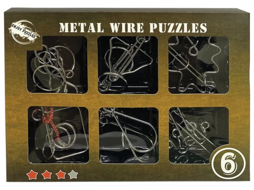 Metal Wire Puzzles Set of 6 Level 3 Intermediate Challenge