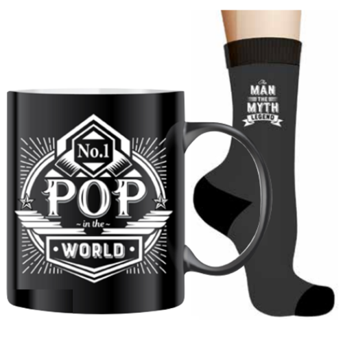 No. 1 Pop In The World Coffee Mug & Sock Father's Day Gift Set