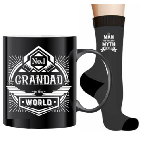 No. 1 Grandad In The World Coffee Mug & Sock Father's Day Gift Set