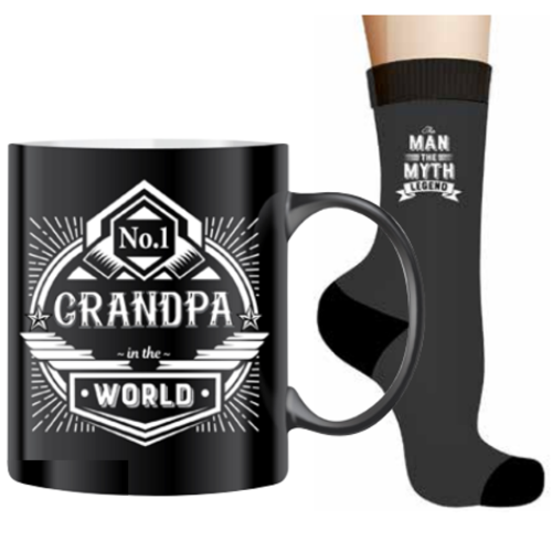 No. 1 Grandpa In The World Coffee Mug & Sock Father's Day Gift Set