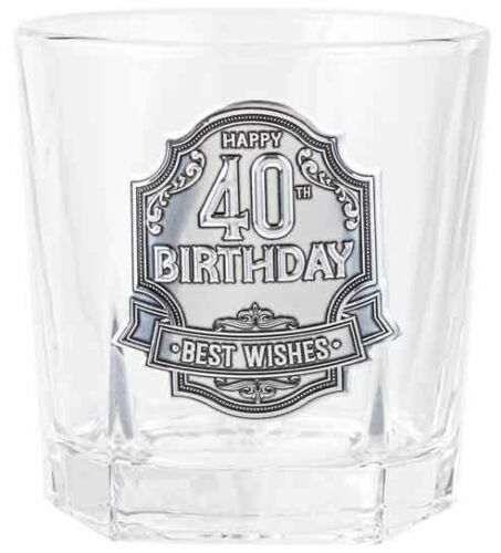 40th Birthday Best Wishes Spirit With Badge In Gift Box 210ml
