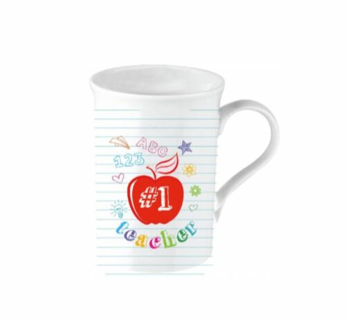 Number #1 Teacher Apple 360ml Coffee Tea Mug Cup End Of Year Gift