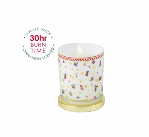 Oh Christmas Tree Joyful Celebrations Cinnamon Scented Single Wick Candle With Lid 30 Hour Burn Time