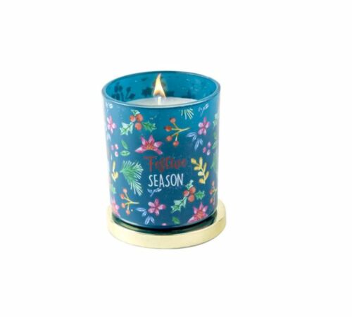 Christmas Candle Festive Season Cinnamon Scented Single Wick Candle With Lid 30 Hour Burn Time