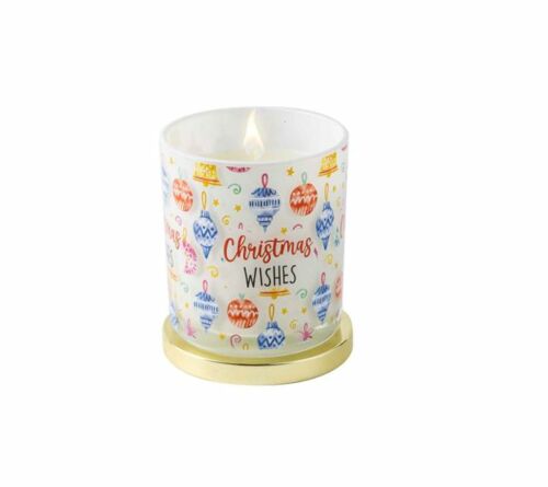 Christmas Candle Christmas Wishes Baubles Cinnamon Scented Single Wick Candle With Lid 30 Hour Burn Time