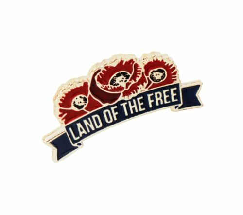 Land Of The Free Three Poppies Poppy Recollections Lapel Pin Badge On Card