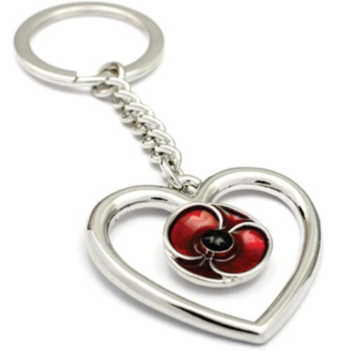 Remember Keep True Red Poppy Keyring Key Ring Chain On Card Poppy Recollections