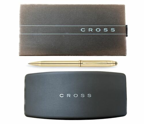 Cross Townsend 18K Gold Filled Rolled Gold Ball-Point Pen In Flip Case