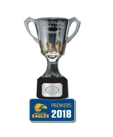West Coast Eagles 2018 AFL Premiers 3D Trophy Pin Lapel 