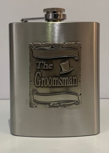 Groomsman Matt Hip Flask Stainless Steel Wedding Party Gift 