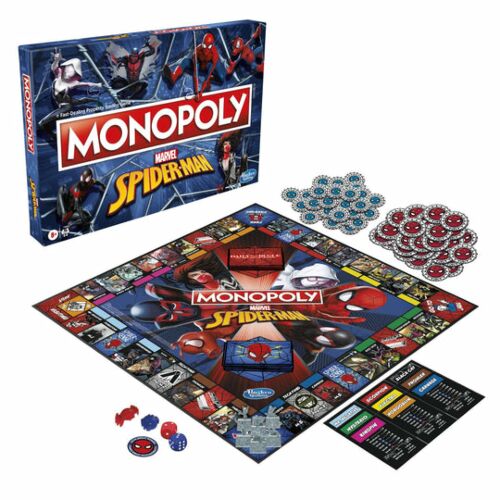 Marvel Spiderman Spider-verse Edition Monopoly The Fast Dealing Property Trading Board Game Family Friendly Fun