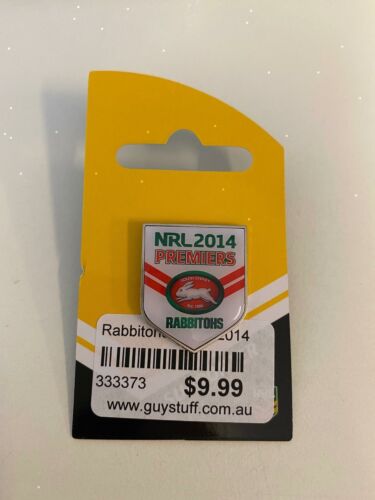 South Sydney Rabbitohs 2014 Premiers White Logo Lapel Pin Badge