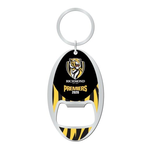 Richmond Tigers AFL 2020 Premiers Bottle Opener Metal Keyring Key Ring 