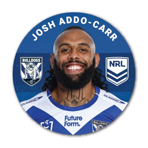 Canterbury Bulldogs NRL Team Logo Josh Addo-Carr Player Image Bar Pin Button Badge