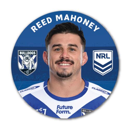 Canterbury Bulldogs NRL Team Logo Reed Mahoney Player Image Bar Pin Button Badge