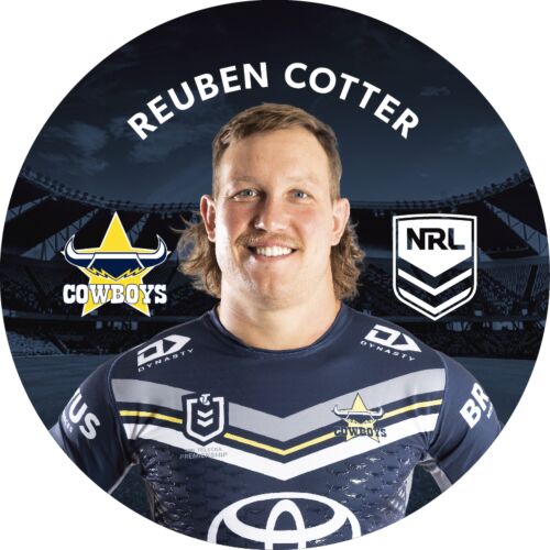 North Queensland Cowboys NRL Team Logo Reuben Cotter Player Image Bar Pin Button Badge