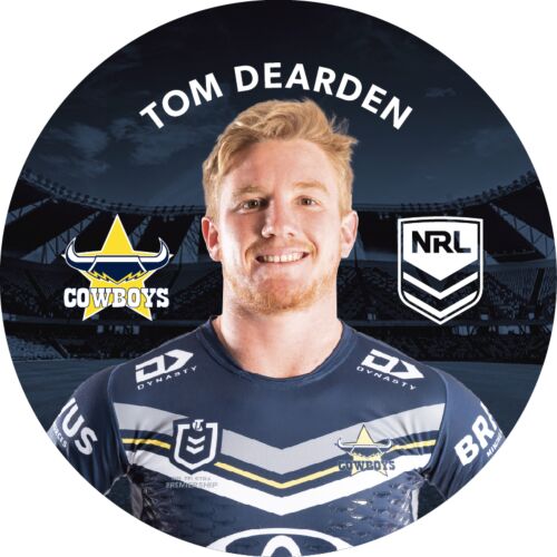 North Queensland Cowboys NRL Team Logo Tom Dearden Player Image Bar Pin Button Badge