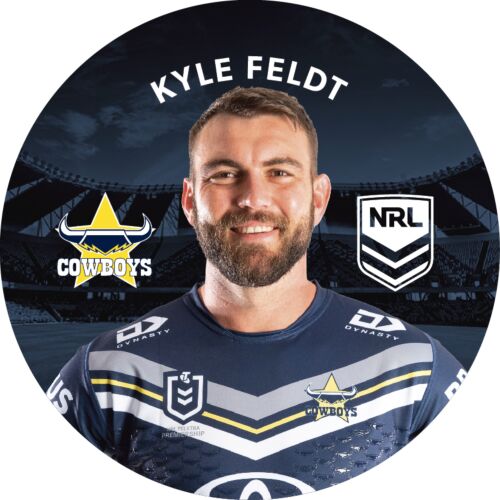 North Queensland Cowboys NRL Team Logo Kyle Feldt Player Image Bar Pin Button Badge