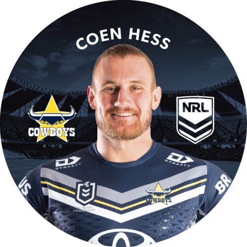 North Queensland Cowboys NRL Team Logo Coen Hess Player Image Bar Pin Button Badge
