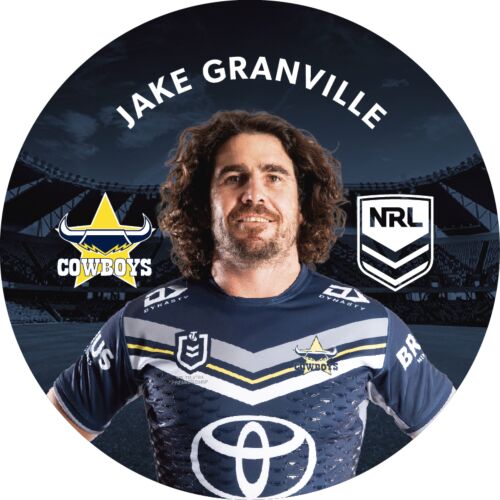 North Queensland Cowboys NRL Team Logo Jake Granville Player Image Bar Pin Button Badge