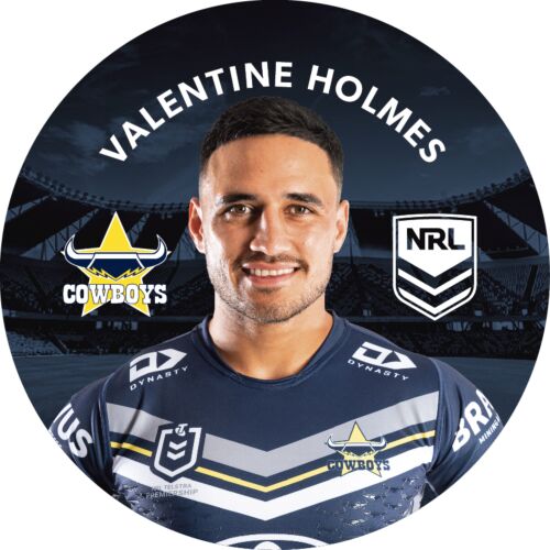 North Queensland Cowboys NRL Team Logo Valentine Holmes Player Image Bar Pin Button Badge