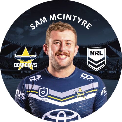 North Queensland Cowboys NRL Team Logo Sam McIntyre Player Image Bar Pin Button Badge