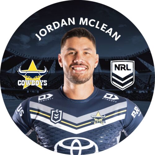 North Queensland Cowboys NRL Team Logo Jordan McLean Player Image Bar Pin Button Badge