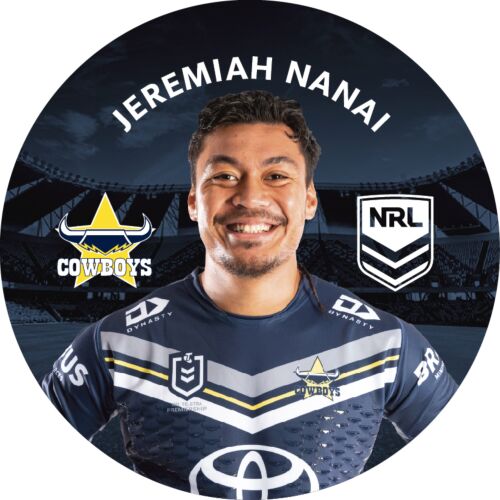 North Queensland Cowboys NRL Team Logo Jeremiah Nanai Player Image Bar Pin Button Badge