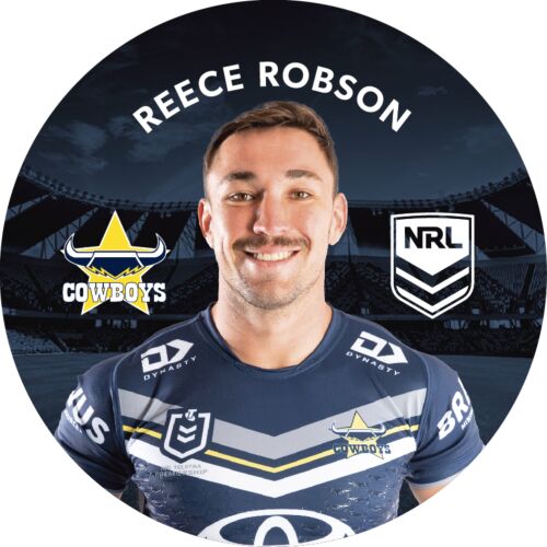 North Queensland Cowboys NRL Team Logo Reece Robson Player Image Bar Pin Button Badge