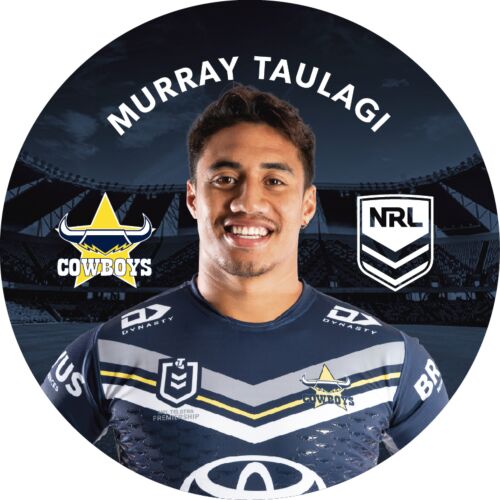 North Queensland Cowboys NRL Team Logo Murray Taulagi Player Image Bar Pin Button Badge