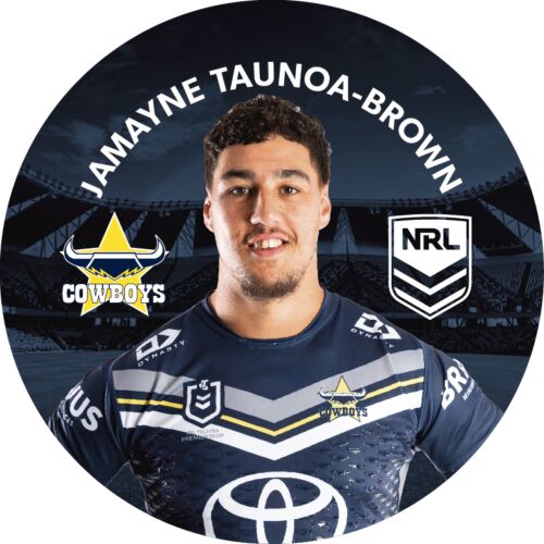 North Queensland Cowboys NRL Team Logo Jamayne Taunoa-Brown Player Image Bar Pin Button Badge