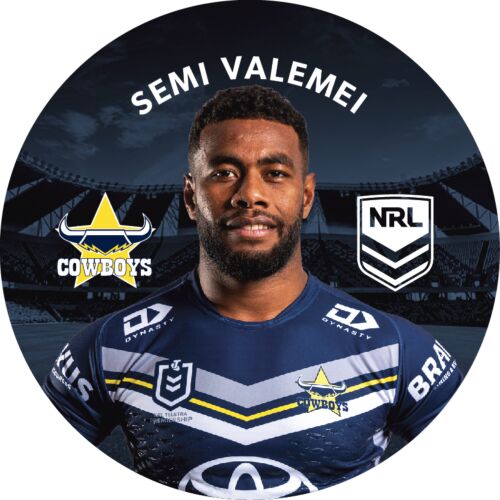 North Queensland Cowboys NRL Team Logo Semi Valemei Player Image Bar Pin Button Badge