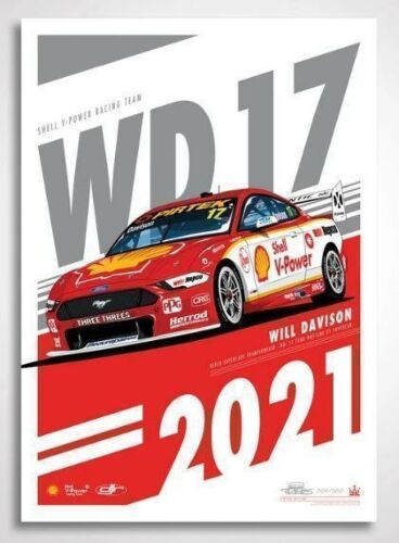 Shell V-Power Racing Team Will Davison 2021 Season Limited Edition Print Rolled Poster