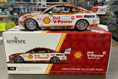 2021 Merlin Darwin Triple Crown Indigenous Livery #11 Anton De Pasquale Shell V-Power Racing Team Ford Mustang GT 1:18 Scale Model Car