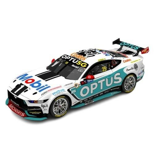 PRE ORDER - 2024 Repco Supercars Championship Season #25 Chaz Mostert Mobil1 Optus Racing Ford Mustang GT 1:43 Scale Model Car (FULL PRICE - $99.00*)