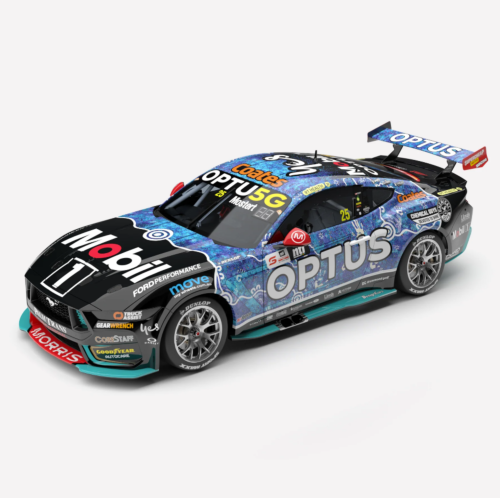 PRE ORDER - 2024 NTI Townsville 500 Indigenous Livery #25 Chaz Mostert Mobil 1 Optus Racing Team Ford Mustang GT 1:43 Scale Model Car (FULL PRICE - $99.00*)