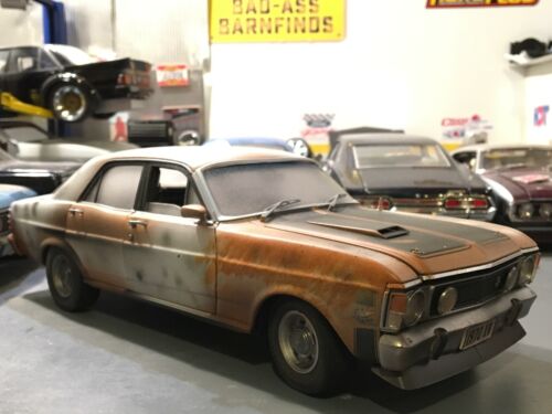 *CUSTOMISED* One Off Custom Model Barn Find Splotched - Ford XW Falcon Phase II GT-HO Die Cast Model Car 1:18 Scale 