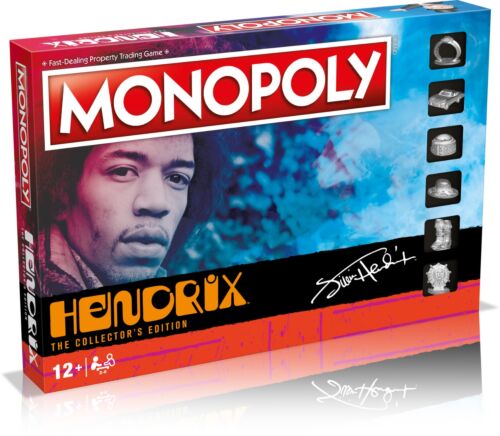 Monopoly Jimi Hendrix Collector's Edition Fast Paced Property Trading Board Game Ages 12+