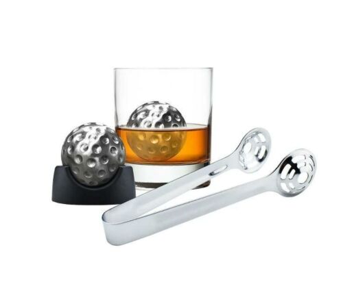Avanti Golf Ball Whiskey Ice Ball With Stand And Tongs Bar Accessory Alcohol Drinking Mixology