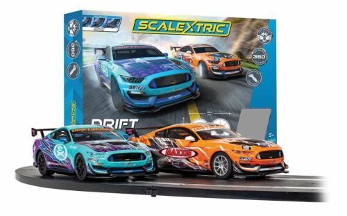 Scalextric Drift 360 Extreme Ford Mustang GT4 Vs. Maxxis Ford Mustang GT4 1:32 Scale Model Slot Car Set