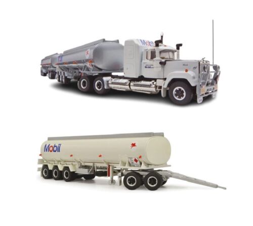 Highway Replicas Mobil Tanker Road Train 1:64 Scale Die Cast Model Truck With Additional Tanker Trailer 