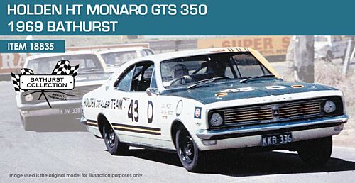 PRE ORDER $50 DEPOSIT - 1969 Bathurst Peter Brock / Des West #43 D Holden HT Monaro GTS 350 1:18 Scale Die Cast Model Car (FULL PRICE - $299.00)