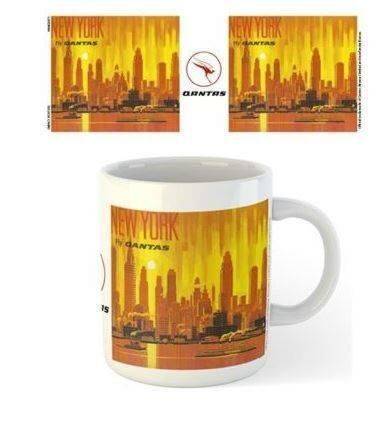 Qantas Fly To New York Ceramic 300ml Coffee Tea Mug Cup