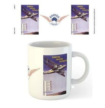 Qantas Empire Airways DeHavillad 86 Airplane Ceramic 300ml Coffee Tea Mug Cup