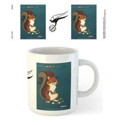 Qantas America Squirrel Ceramic 300ml Coffee Tea Mug Cup