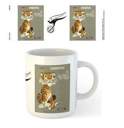 Qantas Singapore Tiger Ceramic 300ml Coffee Tea Mug Cup