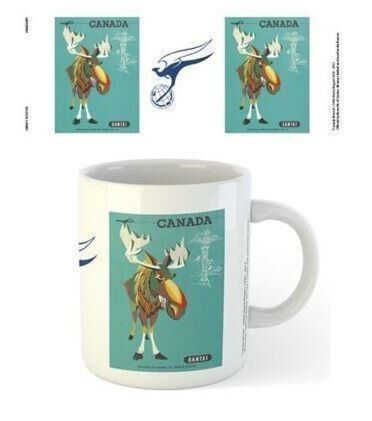 Qantas Canada Moose Ceramic 300ml Coffee Tea Mug Cup