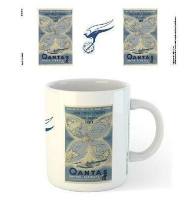 Qantas Circle Course Ceramic 300ml Coffee Tea Mug Cup