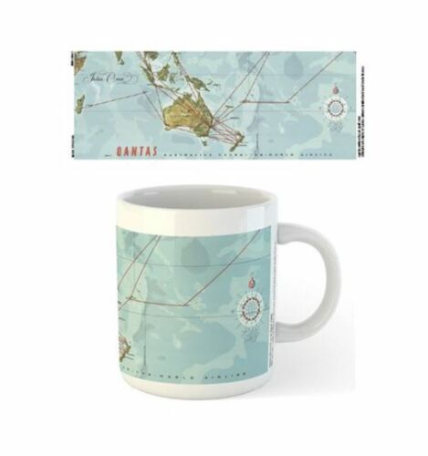 Qantas 1965 Route Map Ceramic 300ml Coffee Tea Mug Cup